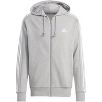 Adidas Essentials French Terry 3-Streifen Kapuzenjacke Medium Grey Heather / White 3XL