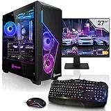 Megaport Komplett Set Gaming PC Intel Core i9-12900KF • GeForce RTX4060Ti 16GB • 27" Monitor • Windows 11 • 32GB DDR4 • 1TB M.2 SSD • WLAN • Wasserkühlung • Tastatur • Maus pc Gaming komplettpaket