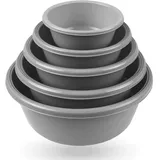 Pro Home Salatschüssel 5-teiliges Set grau 32 cm x 10 cm 700 ml - 6 l