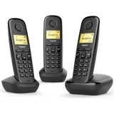 Gigaset A170 Trio, Analoges/DECT-Telefon, Kabelloses Mobilteil, 50 Eintragungen, Anrufer-Identifikation, Schwarz - Schwarz