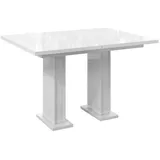 altdecor Esstisch ausziehbar, ideal als Küchentisch, Esszimmertisch - oder Wohnzimmertisch, solide Konstruktion aus Möbelplatte, 120 -160x80x75 c... - Weiß