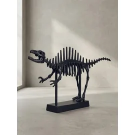 KADIMA DESIGN Dekofigur T-Rex Aluminium Schwarz 62 cm mit Sockel,