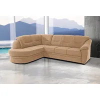 Ecksofa SIT & MORE "Savoni L-Form" Sofas Gr. B/H/T: 267cm x 90cm x 206cm, Luxus-Microfaser ALTARA NUBUCK, Ottomane links, mit Bettfunktion, braun (cappuccino) wahlweise mit Bettfunktion