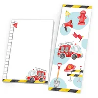 Junapack 12 Lesezeichen + 12 Mini-Notizblöcke (A7-Format) Feuerwehr Feuerwehrauto