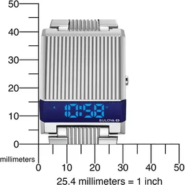 BULOVA Herren Digital Uhr mit Edelstahl Armband 96C139