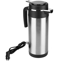 BOROCO Wasserkocher, 1200ML 12V/24V Edelstahl Elektrisch im Auto Wasserkocher Reise Thermoskanne Heizung Wasserflasche für Wasser Tee Kaffee Milch(24V)