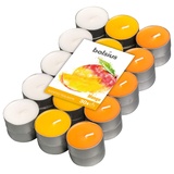 bolsius Duft-Teelichter, Mangoduft, mehrfarbig, 4 Stunden, Wachs, 30 Stück