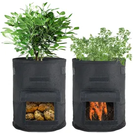 casativo-garden Pflanzen-Wachstumssäcke 2er Set 38 l Pflanztasche