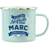 History & Heraldry Echter Kerl - Emaille Becher Marc - individuelle Tasse mit Name und Spruch