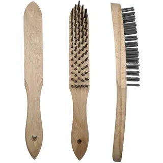 Lessmann Handbürste L.290mm 0,35mm Stahldraht Besatz-L.140mm 5-reihig