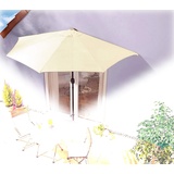 IMC Sonnenschirm halbrund beige Balkon mit Kurbel Wandschirm Marktschirm Balkonschirm Sonnenschutz Halbschirm halb