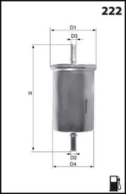 MECAFILTER Kraftstofffilter ele6114 Leitungsfilter 205mm für Ford MAZDA