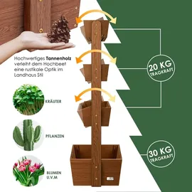 Kesser Hochbeet mit 4 Etagen 85 x 45 x 140 cm Braun