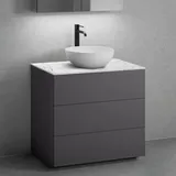 neoro n50 Unterschrank B: 80 cm mit 3 Auszügen, Waschtisch Ø 40 cm weiß matt, B: 80.5 BN0064WM+BN0452GR+BN0402C1