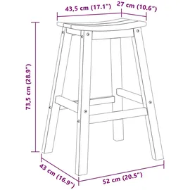 vidaXL Barhocker 2er Set Schwarz HDPE