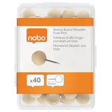 NOBO Pinnwand-Nadeln aus Holz 40 Stück Braun/Weiß