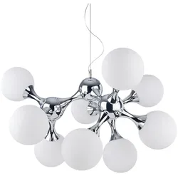 Ideal Lux Pendelleuchte NODI BIANCO SP9, 9-flammig, E14, Chrom IDEA-082059