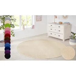 Teppich HANSE HOME "Shashi" Gr. 10, beige (natur), H:8,5mm Ø:200cm, Kunstfaser, Teppiche, Kurzflor, Unifarben, Teppich, Weich, Esszimmer, Kinderzimmer, Flur