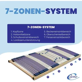 Coemo 7-Zonen Lattenrost mit Motor Kopf- und Fußteil verstellbar 140 x 200 cm
