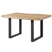 MASSIVMOEBEL24.DE Baumtisch Mango 140x90x77 beige lackiert / U-Beine anthrazit