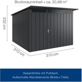 hörmann stauraumsysteme Juno 3,10 x 3,10 m Anthrazitgrau