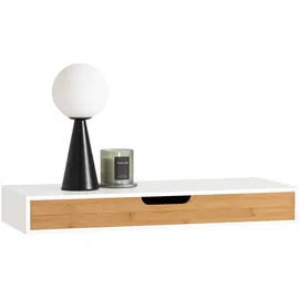 SoBuy Wandregal 60 x 24 x 8 cm Weiß/Natur