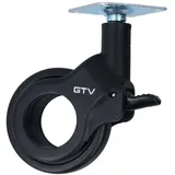 MS Beschläge Ø Schwarze Moderne Möbelrolle Ø 60mm Kunststoffrolle Lenkrolle Feststellbremse