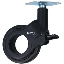 MS Beschläge Ø Schwarze Moderne Möbelrolle Ø 60mm Kunststoffrolle Lenkrolle Feststellbremse