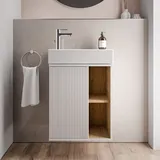Waschtischunterschrank Duravit beldivo 50 cm mit Waschbecken - Türanschlag links, Weiß matt
