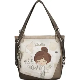 Anekke Sophia Schultertasche Polyurethan Braun/Weiß/Bronze/Mehrfarbig