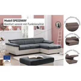 Cotta "Speedway L-Form", mit Kopfteilverstellung, wahlweise mit Bettfunktion ( Bettkasten