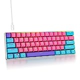 SOLIDEE mechanische Gaming Tastatur 60 Prozent,61 Tasten kompakte mechanische Tastatur RGB Hintergrundbeleuchtung,60% Prozent Tastatur mechanisch QWERTY,Roter Schalter für Win/Mac PC Laptop(61 Pink)