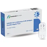 Safecare 3in1 Influenza A+B Covid-19 Antigen Combo Schnelltest + Gratis BLT Desinfektionsmittel 10 St