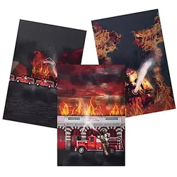 Digital-French Terry-Coupon "Feuerwehr" mit Elasthan