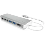 Icy Box IB-DK4034-CPD Verkabelt USB 3.2 Gen 1 (3.1 Gen 1) Type-C Silber,