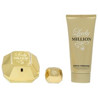 Paco Rabanne Lady Million giftset, Eau de Parfum spray, body lotion, Mini Eau de Parfum, 1er Pack (1 x 155 ml)