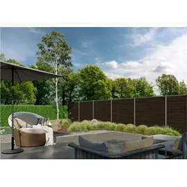 Tetzner & Jentzsch WPC-Steckzaun-Set 179 x 180 cm Teak