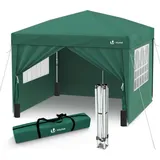VOUNOT Faltpavillon 3 x 3 m inkl. 4 Seitenteile Grün