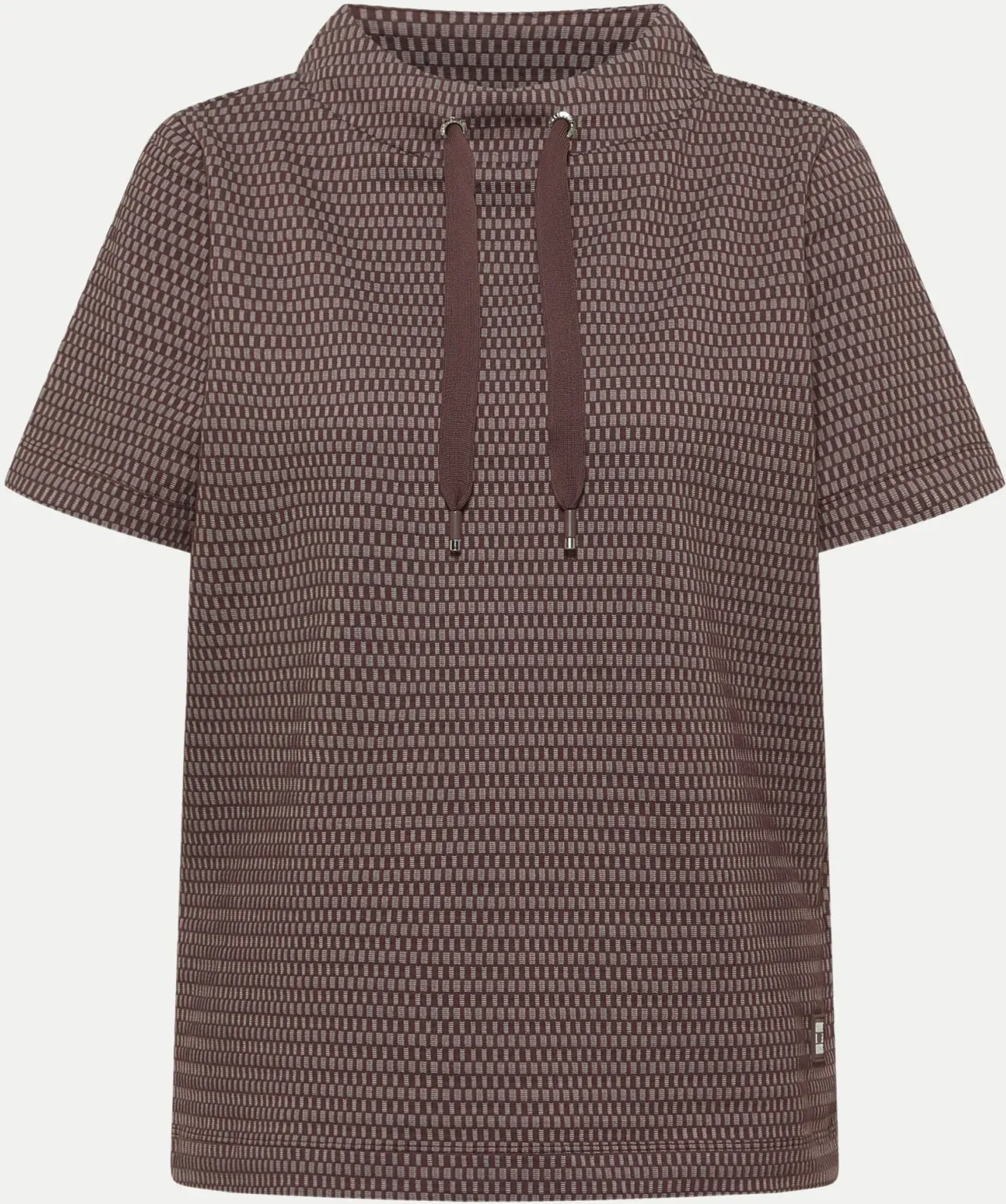 T-Shirt mit Stehkragen Braun L
