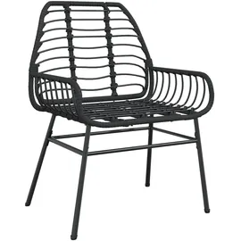 vidaXL Garten Essgruppe 5 pcs Schwarz Poly-Rattan