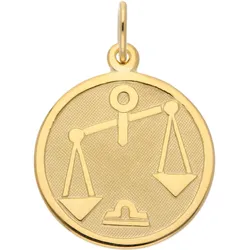Ketten-Anhänger ADELIA ́S "333 Gold Sternzeichen Anhänger Waage Ø 16 mm", gold, Schmuckanhänger, Damen, Waage, Gold, Goldschmuck für Damen & Herren