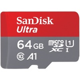 SanDisk Ultra microSDXC Chromebooks /s (microSDXC, 64 GB U1, UHS-I), Speicherkarte, Grau, Rot