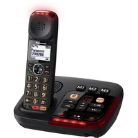 Panasonic KX-TGM420 Digitales Schnurlostelefon mit Anrufbeantworter, Telefon, Schwarz