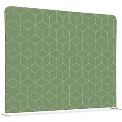 SHOWDOWN Displays Showdown Textil Raumteiler Basic - 150-150 Doppel Hexagon - Grün - Silberner Rahmen