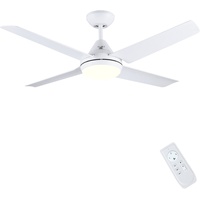 Newday Deckenventilator mit Beleuchtung und Fernbedienung Leise, 122CM Deckenventilator mit Licht LED Lampe Weiß, Deckenventilatoren mit Beleuchtung Dimmbar mit 4 Flügeln für Schlafzimmer Wohnzimmer