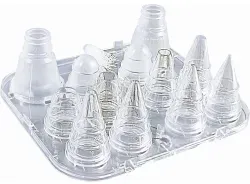 SCHNEIDER Tüllenkassetten-Set, Polykarbonat, transparent 196600 , Ø 1, 2, 3, 5, 7, 9, 13, 15 mm