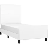 vidaXL Bettgestell mit Kopfteil 200 x 200 cm Weiß