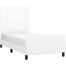 vidaXL Bettgestell mit Kopfteil 200 x 200 cm Weiß