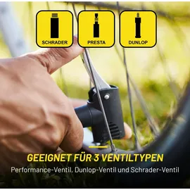 Dunlop Fahrradpumpe mit Manometer - Rot