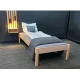 LIEGEWERK Massivholzbett Buche Bett 100x200cm Holzbett Bettgestell Holz Natur Seniorenbett (Höhe 55cm, 100x200)